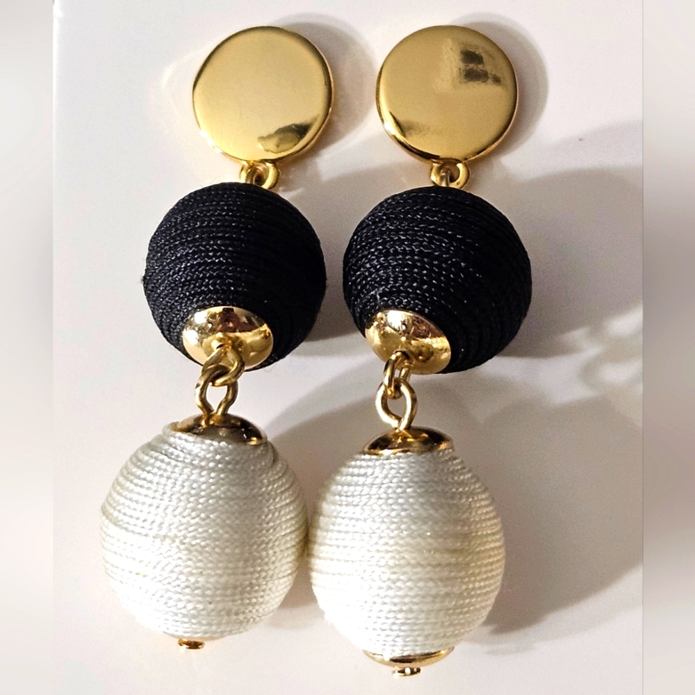 Elegant Black and White Earrings